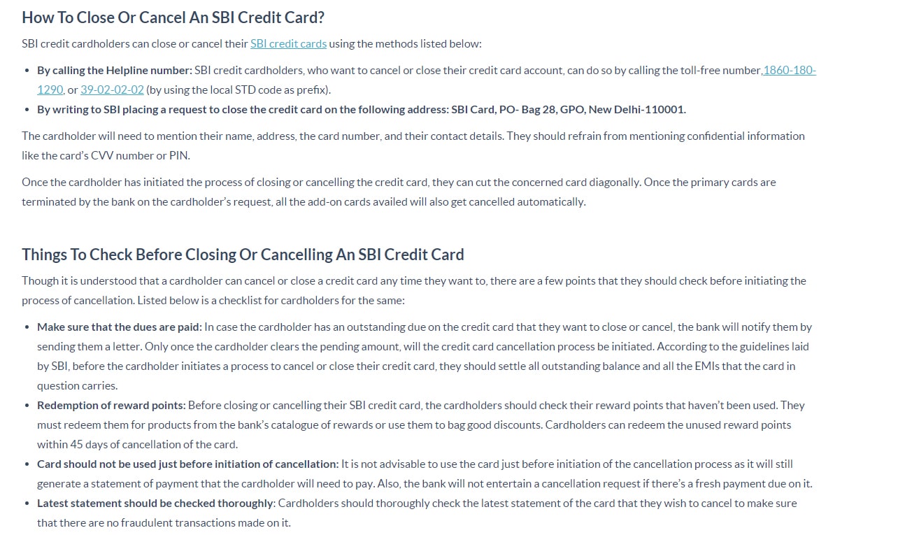 How To Close Or Cancel An SBI Credit Card?